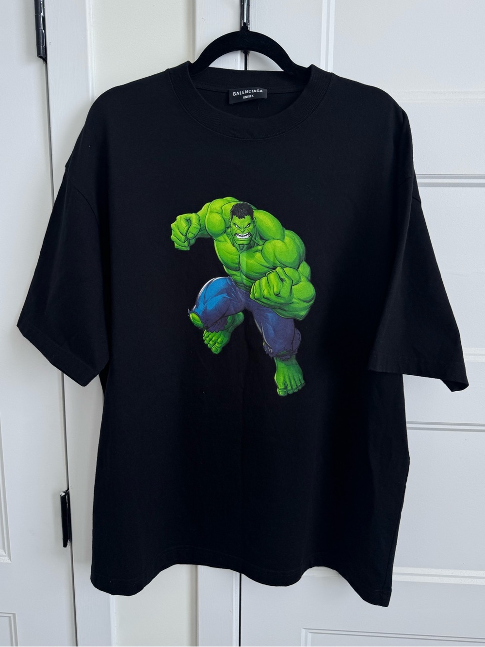 Balenciaga x Marvel Hulk Medium Fit Unisex Capsule Short Sleeve Designer Tee NWT